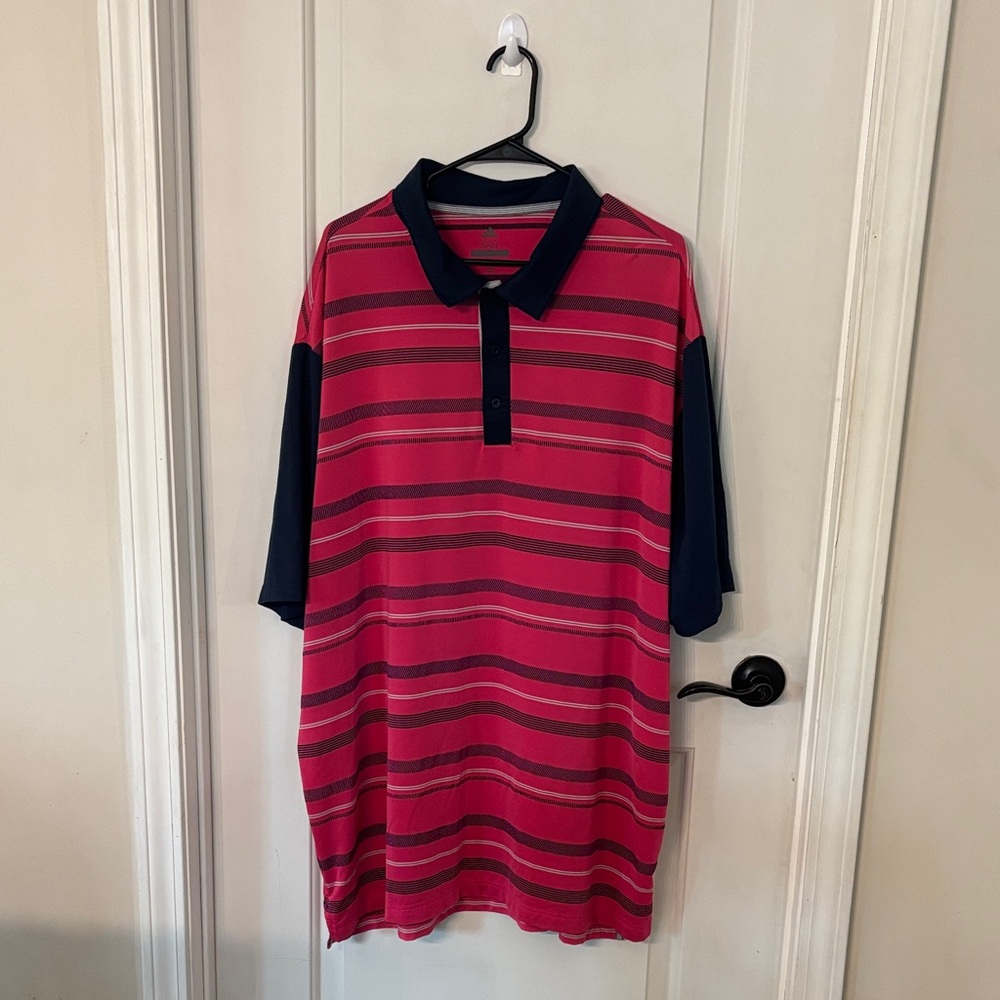 Adidas Red and Navy Golf Polo